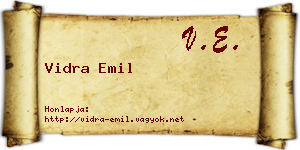 Vidra Emil névjegykártya