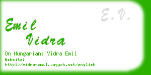 emil vidra business card